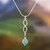 Amazonite pendant necklace, 'Waves on the High Seas' - Modern Sterling Silver Pendant Necklace with Amazonite Stone