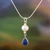 Lapis lazuli and cultured pearl pendant necklace, 'Depths of the River' - Silver Pendant Necklace with Lapis Lazuli and Cultured Pearl (image 2) thumbail