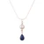Lapis lazuli and cultured pearl pendant necklace, 'Depths of the River' - Silver Pendant Necklace with Lapis Lazuli and Cultured Pearl thumbail
