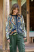 Recycled fiber blend sweater 'Sacred Geometry in Blue' - Blue Geometry Sweater