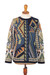 Recycled fiber blend sweater 'Sacred Geometry in Blue' - Blue Geometry Sweater