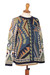 Recycled fiber blend sweater 'Sacred Geometry in Blue' - Blue Geometry Sweater
