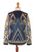Recycled fiber blend sweater 'Sacred Geometry in Blue' - Blue Geometry Sweater