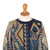 Recycled fiber blend sweater 'Sacred Geometry in Blue' - Blue Geometry Sweater
