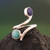 Anillo de envoltura amazonita y sodalita - Amazonita natural moderna y anillo de envoltura de cabujones de sodalita