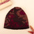 gorro 100% alpaca bebé - Floral y de hoja 100% Baby Alpaca Knit Jacquard Sombra