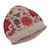 100% baby alpaca hat, 'Autumn Garden' - Floral and Vine Beige Knit Ribbed Jacquard Baby Alpaca Hat