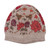 100% baby alpaca hat, 'Autumn Garden' - Floral and Vine Beige Knit Ribbed Jacquard Baby Alpaca Hat