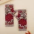 100% baby alpaca fingerless mittens, 'Autumn Garden' - Baby Alpaca Fingerless Mittens with Jacquard Floral Motifs (image 2) thumbail