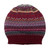 100% baby alpaca hat, 'Andean Mirage' - Burgundy Ribbed 100% Baby Alpaca Hat with Geometric Designs