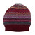 100% baby alpaca hat, 'Andean Mirage' - Burgundy Ribbed 100% Baby Alpaca Hat with Geometric Designs