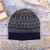 100% baby alpaca hat, 'Sacred Path' - Geometric-Patterned Knit Ribbed Baby Alpaca Hat from Peru