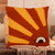 Wool cushion cover, 'Happy Aurora' - Whimsical Sun-Themed Russet and Goldenrod Wool Cushion Cover