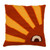 Wool cushion cover, 'Happy Aurora' - Whimsical Sun-Themed Russet and Goldenrod Wool Cushion Cover