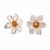 Citrine button earrings, 'Sunshine Tiliaceus' - Natural Citrine and Sterling Silver Floral Button Earrings thumbail