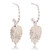Sterling silver half-hoop earrings, 'Andean Leaves' - Sterling Silver Half-Hoop Earrings with Textured Leaf Design