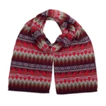 100% baby alpaca scarf, 'Flames of the Andes' - Patterned Soft 100% Baby Alpaca Scarf in Red and Brown Hues
