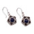 Sodalite dangle earrings, 'Heaven Roots' - Floral Natural Sodalite Cabochon Dangle Earrings from Peru (image 2c) thumbail