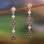 Cultured pearl dangle earrings, 'Oceanic Paradise' - Floral Sterling Silver and Cultured Pearl Dangle Earrings (image 2) thumbail