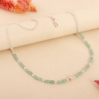 Aventurine beaded necklace, 'Hope for Tomorrow' - High-Polished Natural Aventurine Beaded Necklace from Peru