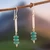 Amazonite dangle earrings, 'Bold Sophistication' - Minimalist Silver Dangle Earrings with Amazonite Gems (image 2) thumbail