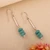 Amazonite dangle earrings, 'Bold Sophistication' - Minimalist Silver Dangle Earrings with Amazonite Gems (image 2b) thumbail