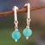 Amazonite dangle earrings, 'Oceanic Beauty' - Textured Amazonite Sterling Silver Dangle Earrings from Peru