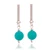 Amazonite dangle earrings, 'Oceanic Beauty' - Textured Amazonite Sterling Silver Dangle Earrings from Peru