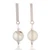 Opal dangle earrings, 'Clear Sky Beauty' - Opal Sterling Silver Dangle Earrings with Combination Finish thumbail