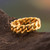 Gold-plated band ring, 'Solar Bonds' - High-Polished 18k Gold-Plated Sterling Silver Band Ring (image 2b) thumbail