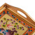 Reverse painted glass tray, 'Evening Harvest' - Golden-Toned Handcrafted Floral Reverse-Painted Glass Tray (image 2c) thumbail