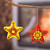 Ceramic ornaments, 'Ayacucho Floral Stars' (pair) - 2 Hand-Painted Ceramic Star Floral Christmas Ornaments (image 2) thumbail