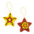 Ceramic ornaments, 'Ayacucho Floral Stars' (pair) - 2 Hand-Painted Ceramic Star Floral Christmas Ornaments thumbail