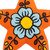 Ceramic ornaments, 'Ayacucho Flowered Stars' (pair) - 2 Orange Blue Star Floral-Themed Ceramic Christmas Ornaments (image 2c) thumbail