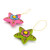 Ceramic ornaments, 'Ayacucho Bloomed Stars' (pair) - 2 Colorful Ceramic Star-Shaped Floral Christmas Ornaments (image 2b) thumbail