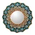 Bronze-gilded reverse-painted glass wall mirror, 'Bloomy Arrangement' - Bronze-Gilded Reverse-Painted Glass Mirror with Floral Theme thumbail