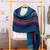 Alpaca blend shawl, 'The Tides' - Artisan-Made Striped Soft Alpaca Blend Shawl Woven in Peru