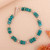 Turquoise beaded wristband bracelet, 'Sacred Horizon' - Handcrafted Natural Turquoise Silver Beaded Boho Bracelet (image 2b) thumbail
