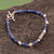 Sodalite beaded pendant bracelet, 'Dazzling Ocean' - Sodalite Beaded Bracelet with Darkened Silver Pendant (image 2) thumbail