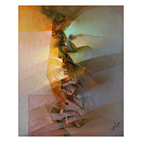 'Abstract Landscape' - Modern Abstract Signed Oil on Canvas Painting from Peru