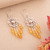 Citrine chandelier earrings, 'Lively Flowers' - Hammered Polished Citrine Silver Floral Chandelier Earrings (image 2b) thumbail