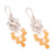 Citrine chandelier earrings, 'Lively Flowers' - Hammered Polished Citrine Silver Floral Chandelier Earrings (image 2c) thumbail
