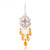 Citrine chandelier earrings, 'Lively Flowers' - Hammered Polished Citrine Silver Floral Chandelier Earrings (image 2d) thumbail