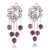 Amethyst chandelier earrings, 'Colorful Flowers' - Floral-Themed Silver Chandelier Earrings with Amethyst Gems thumbail