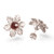 Agate button earrings, 'Red Tiliaceus' - Floral-Themed Silver Button Earrings with Natural Agate Gems (image 2c) thumbail