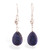 Lapis lazuli dangle earrings, 'Drops of the Open Sea' - Silver Dangle Earrings with Teardrop Lapis Lazuli Gemstones thumbail