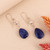 Lapis lazuli dangle earrings, 'Drops of the Open Sea' - Silver Dangle Earrings with Teardrop Lapis Lazuli Gemstones (image 2b) thumbail