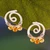 Citrine drop earrings, 'Contemporary Spark' - Polished Spiral-Shaped Sterling Silver Citrine Drop Earrings (image 2) thumbail