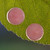 Rose quartz button earrings, 'Classic Pink' - Round Silver Button Earrings with Cabochon Rose Quartz Gems (image 2) thumbail