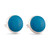 Chrysocolla button earrings, 'Classic Turquoise' - Round Silver Button Earrings with Turquoise Chrysocolla Gems thumbail